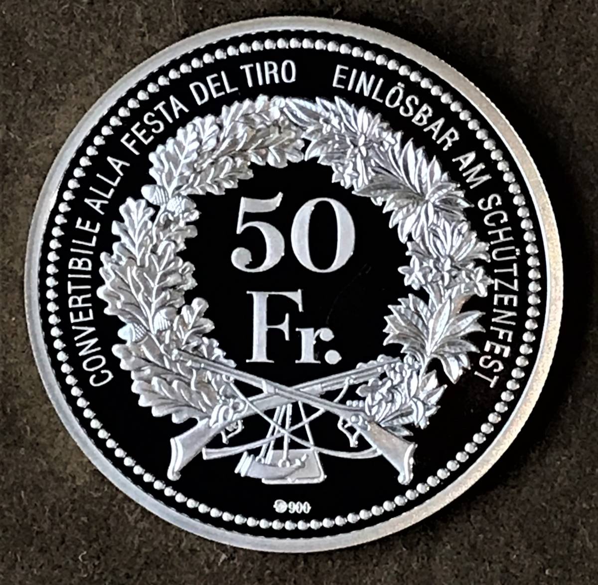 2016年 スイス ティチーノ 50フラン 50フラン銀貨 プルーフ スイス現代