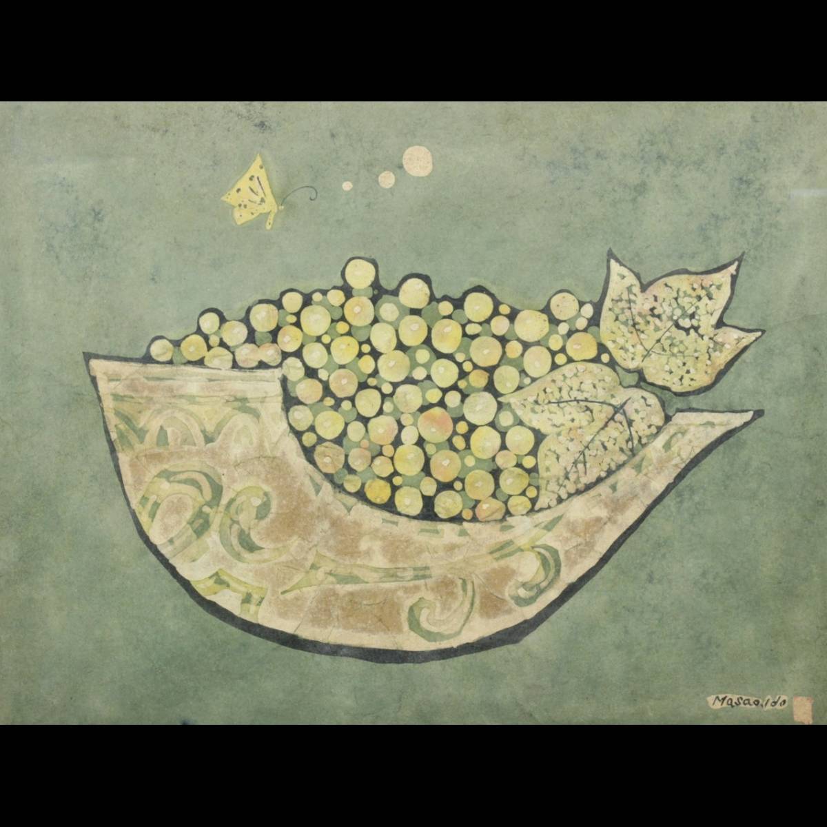◇爛◇ 真作保証 井堂雅夫 「ぶどう」 木版画 直筆サイン [C243]P/21.1