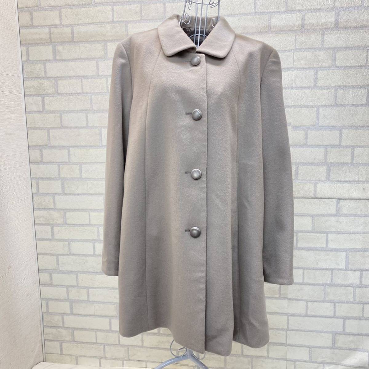 美品 サンアノン コート カシミヤ10% 毛90% San Anon レディース LL(XL 