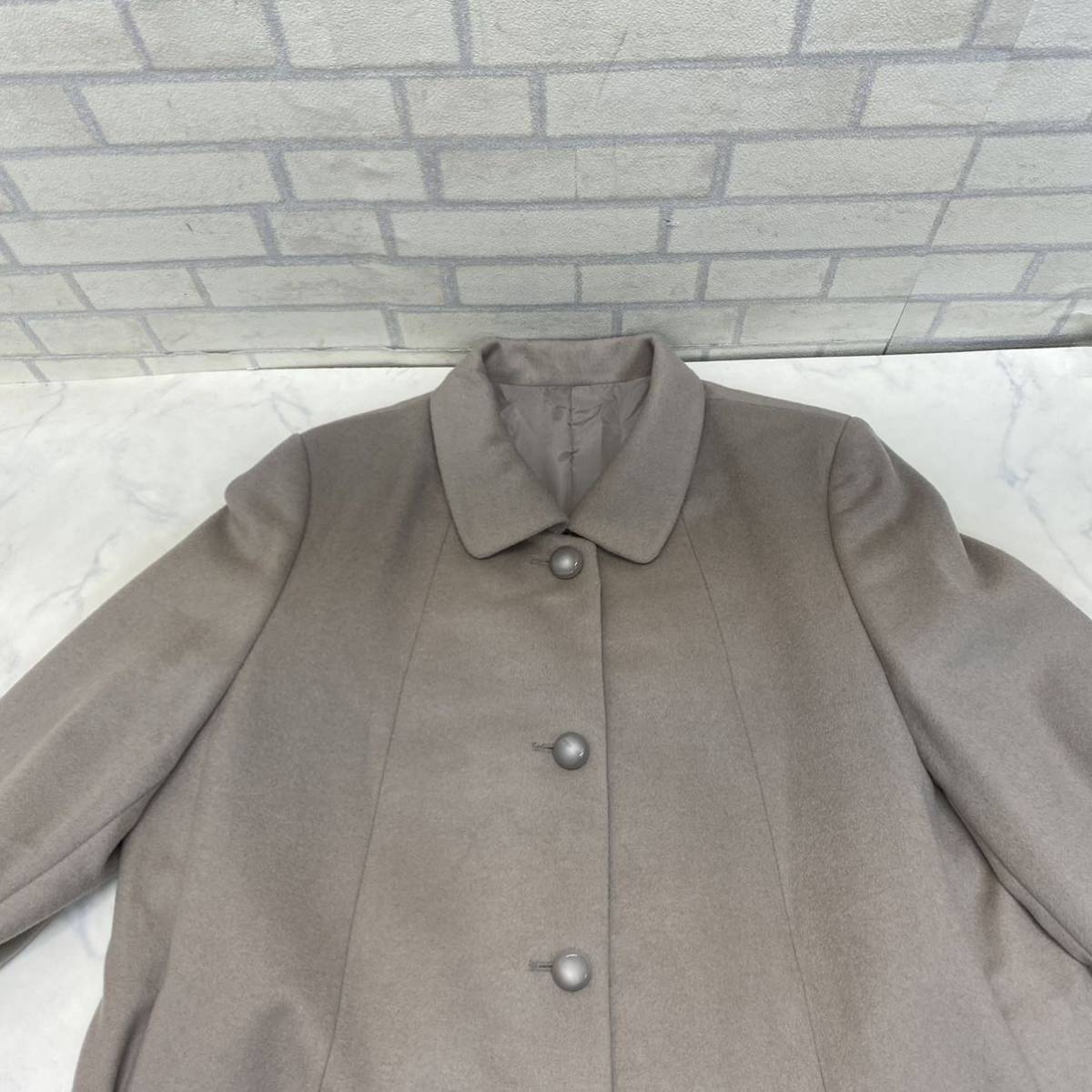 美品 サンアノン コート カシミヤ10% 毛90% San Anon レディース LL(XL 