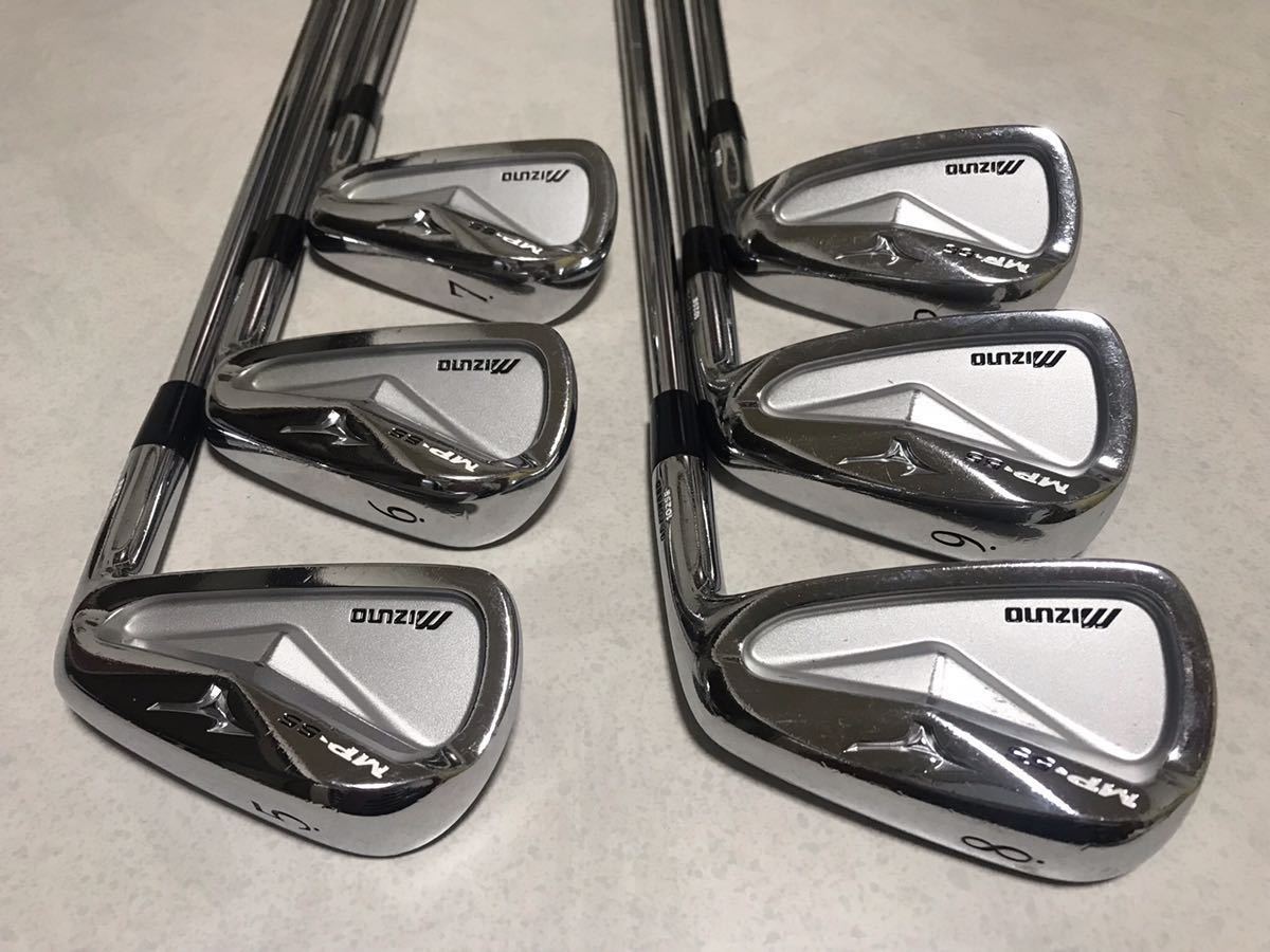 ゴ*ラ様 アイアンミズノMP-55 4番〜Pw ダイナミックゴールドs200 7 美品】 MIZUNO MP-55 アイアン ダイナミックゴールド S200 5-P 6本