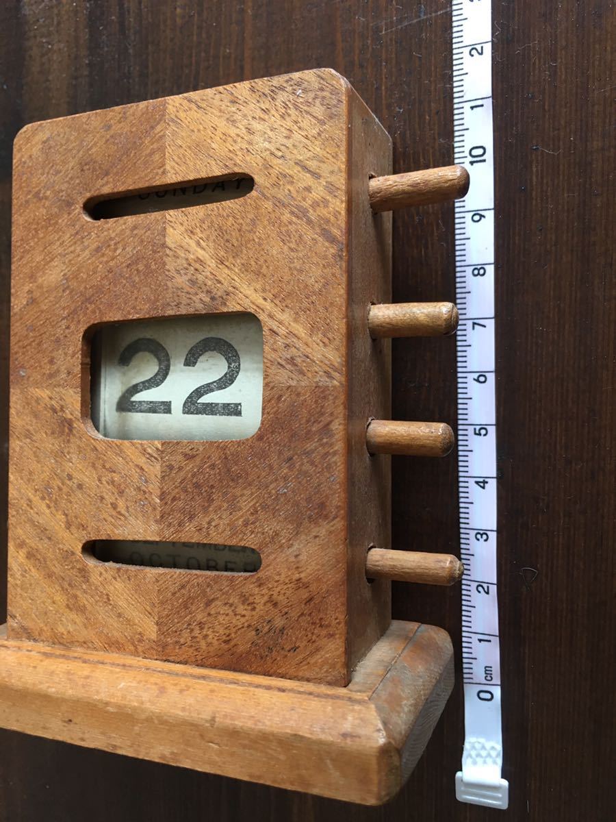 アンティーク デスクカレンダー 木製 (英国 ビクトリアン 万年