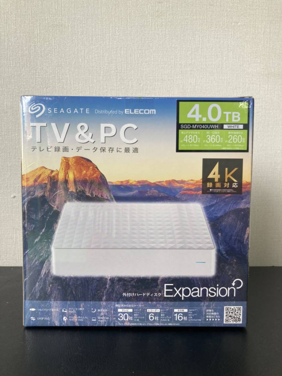 新品未開封☆/SEAGATE/シーゲイト/ELECOM/エレコム/外付けHDD/テレビ録画4K対応/4.0TB/付属品は写真で全て/0828f