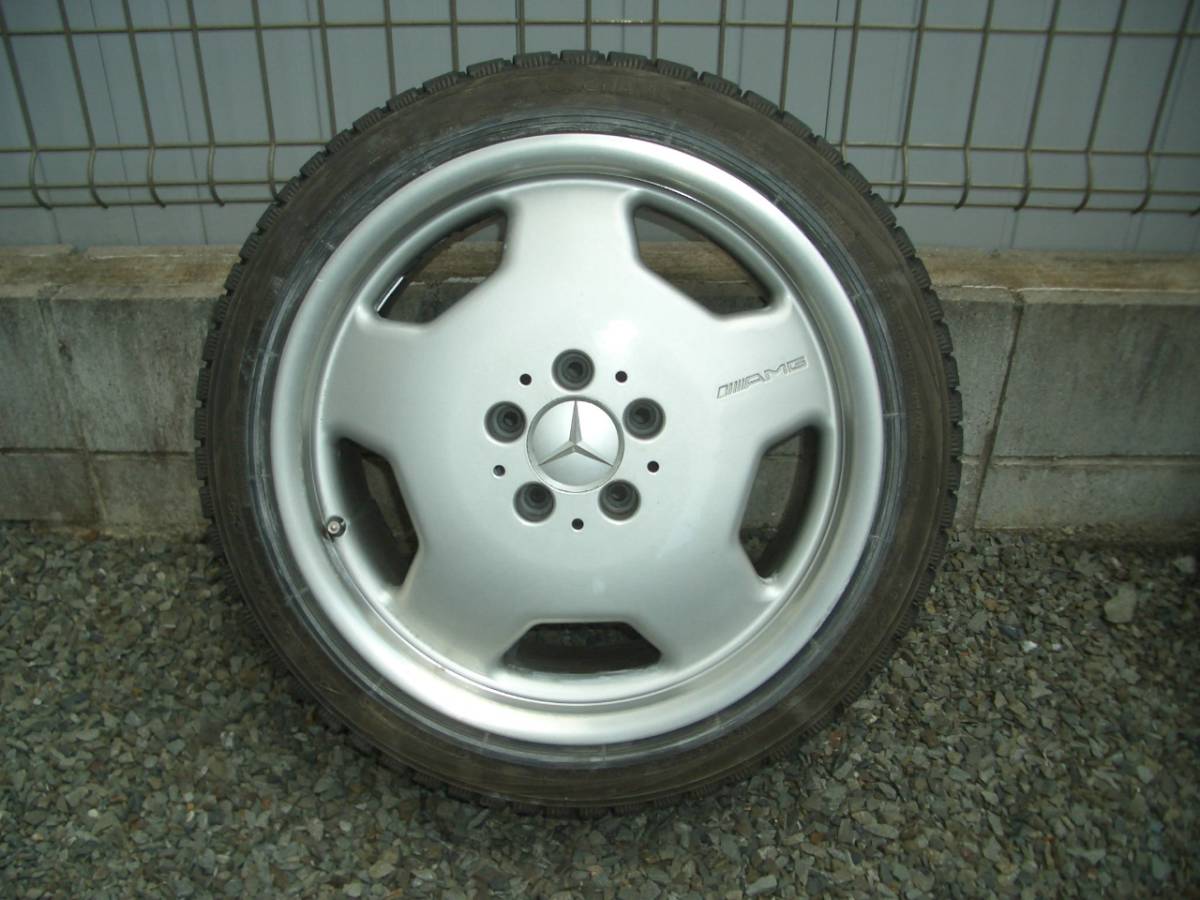ベンツ AMG純正 17インチアルミ 8.5J ET30 1本 W202 Cクラス W208 CLK R170 SLK 現状 215 45 17 古タイヤ付 ジャンク品 メルセデスベンツ AMG 18インチ 純正ホイール CLS55 X10