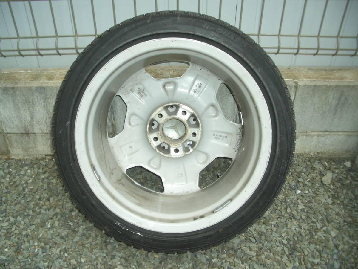 ベンツ AMG純正 17インチアルミ 8.5J ET30 1本 W202 Cクラス W208 CLK R170 SLK 現状 215 45 17 古タイヤ付 ジャンク品 メルセデスベンツ AMG 18インチ 純正ホイール CLS55 X10