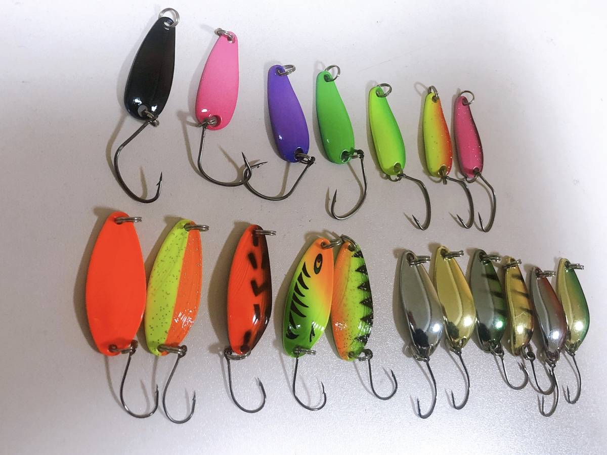 S8渓流 湖 菅釣り用 Spoonスプーン 18枚セット トラウト ニジマス イワナ ヤマメ ナマズ ニゴイ 4 5g 3g 2 5g 釣り 桜鱒 バス トラウト スプーン 売買されたオークション情報 Yahooの商品情報をアーカイブ公開 オークファン Aucfan Com