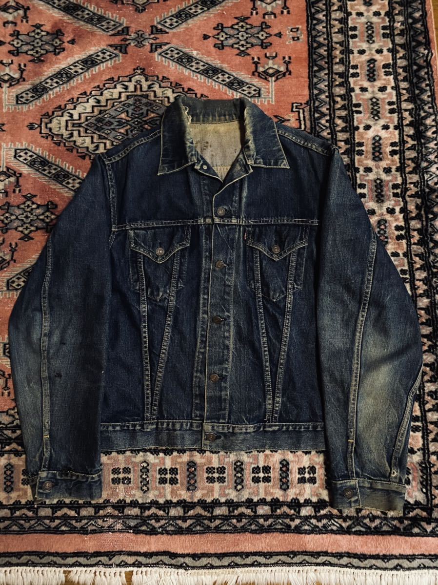 【稀極上】60s Levi's 558xx BIGE デニム ジャケット ビンテージ 濃紺 (505 501 xx 大戦 506 507 66 前期 マルジェラ オンブレ リーバイス)