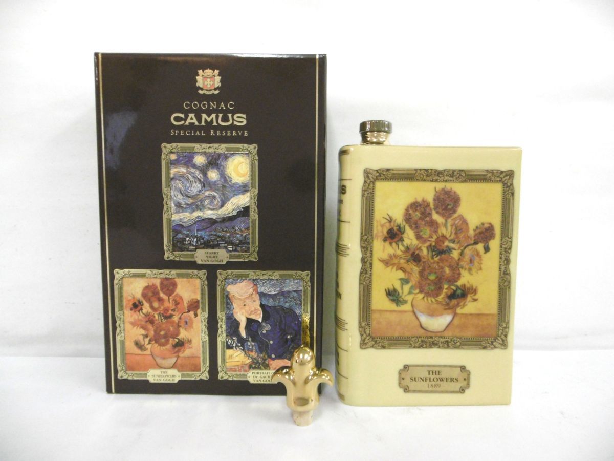 [未開封]CAMUS BOOKゴッホひまわり ブック CAMUS カミュ ひまわり ゴッホ 未開栓 古酒 箱付 40% 古酒◇CAMUS