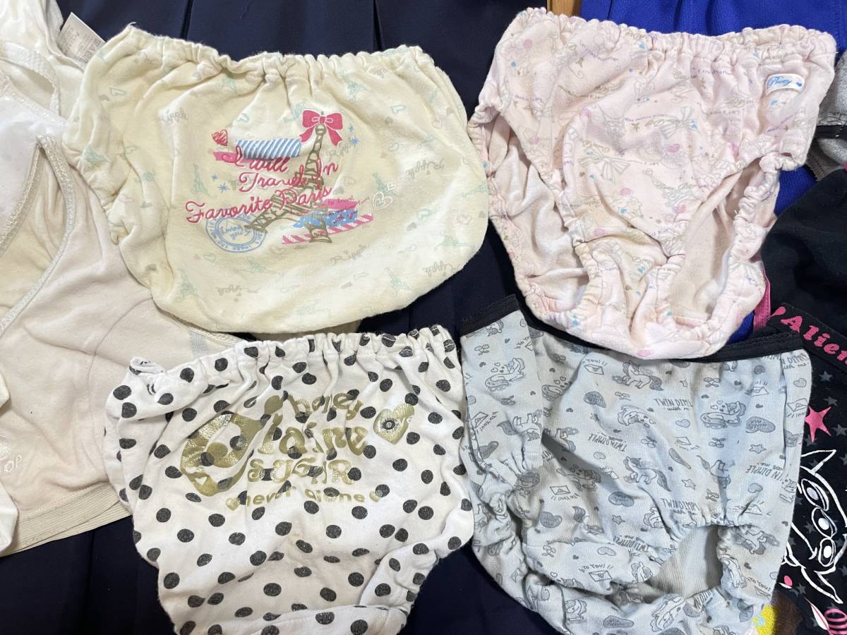 ECO 女の子タンス整理品　小学生JS　パンツ　制服　肌着 体操服　スカート　スクール水着　靴下　160　体操服　記名　クロッチ染み