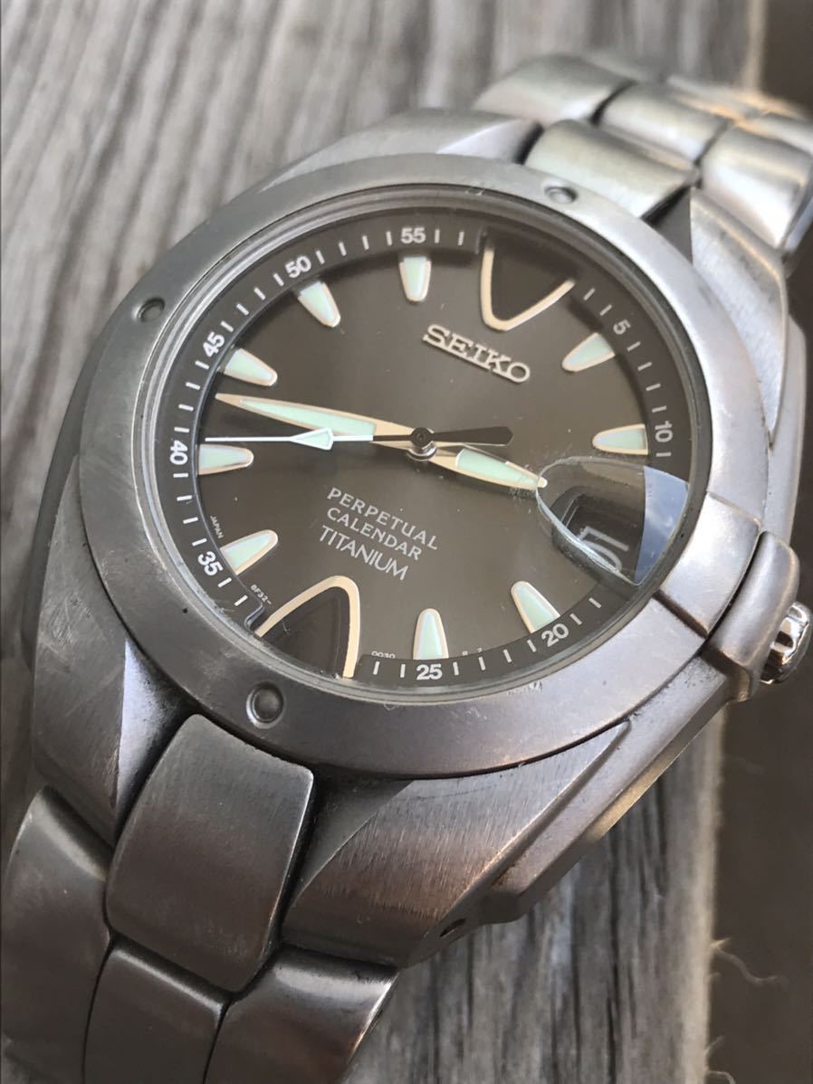 ジャンク SEIKO パーペチュアルカレンダー チタン 8F 腕時計 チタン 
