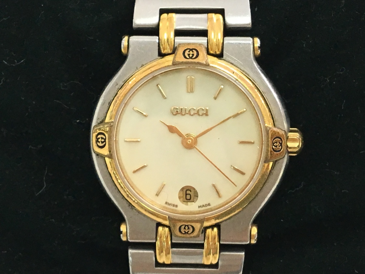 【稼働】グッチ 腕時計 コンビ 9000M デイト ボーイズ クォーツ ゴールド GUCCI デイト 腕時計 9000M ボーイズ 9000L コンビ 稼働 - by デイトの