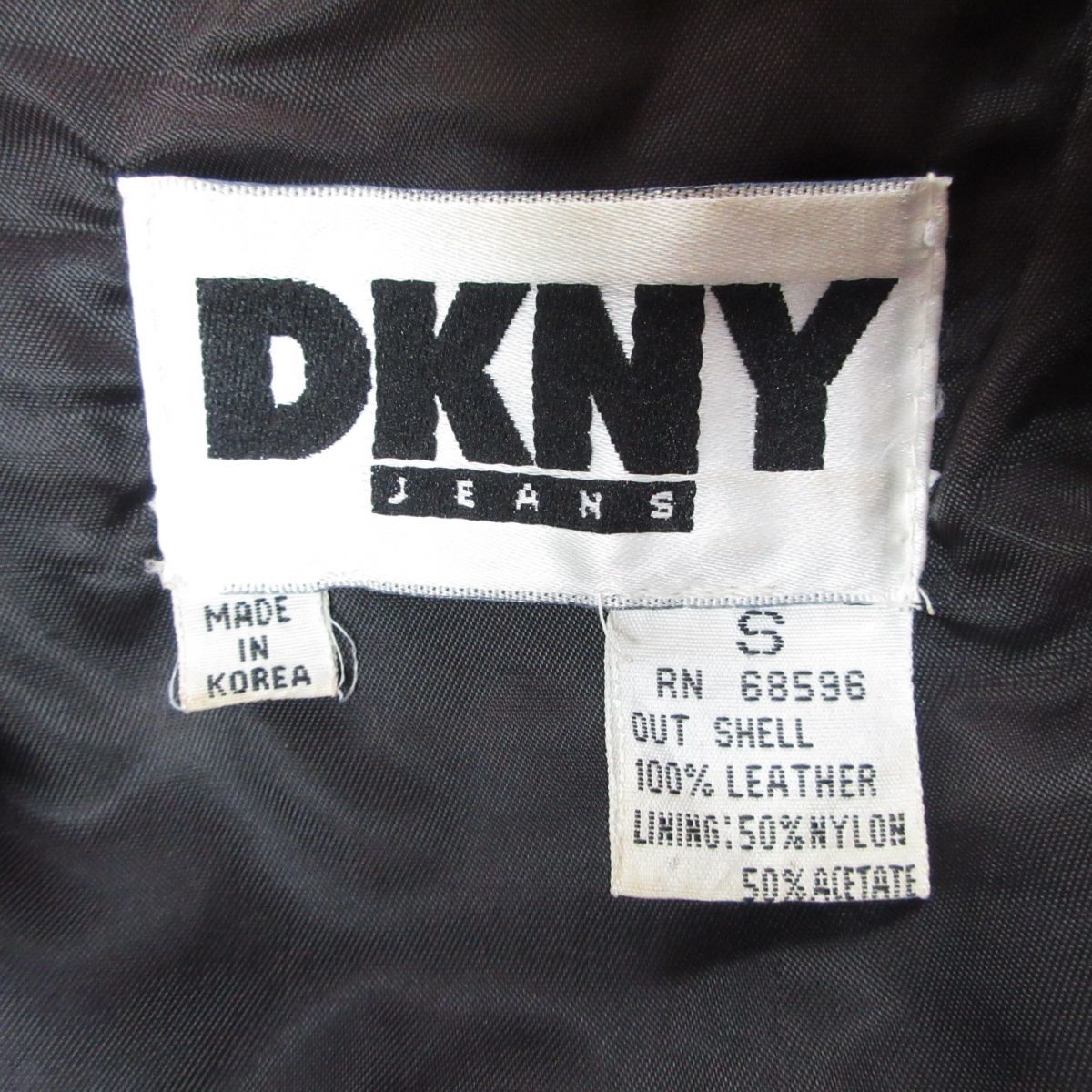 美品 DKNY JEANS ダナキャランニューヨーク レザー ライダース ベスト 
