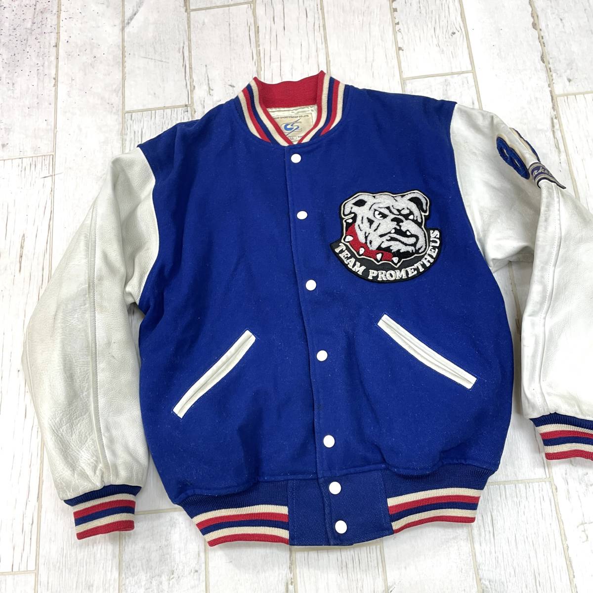 I-10 ○CHUO SPORTS（日本製）！袖革・リアルレザー スタジャン LL 