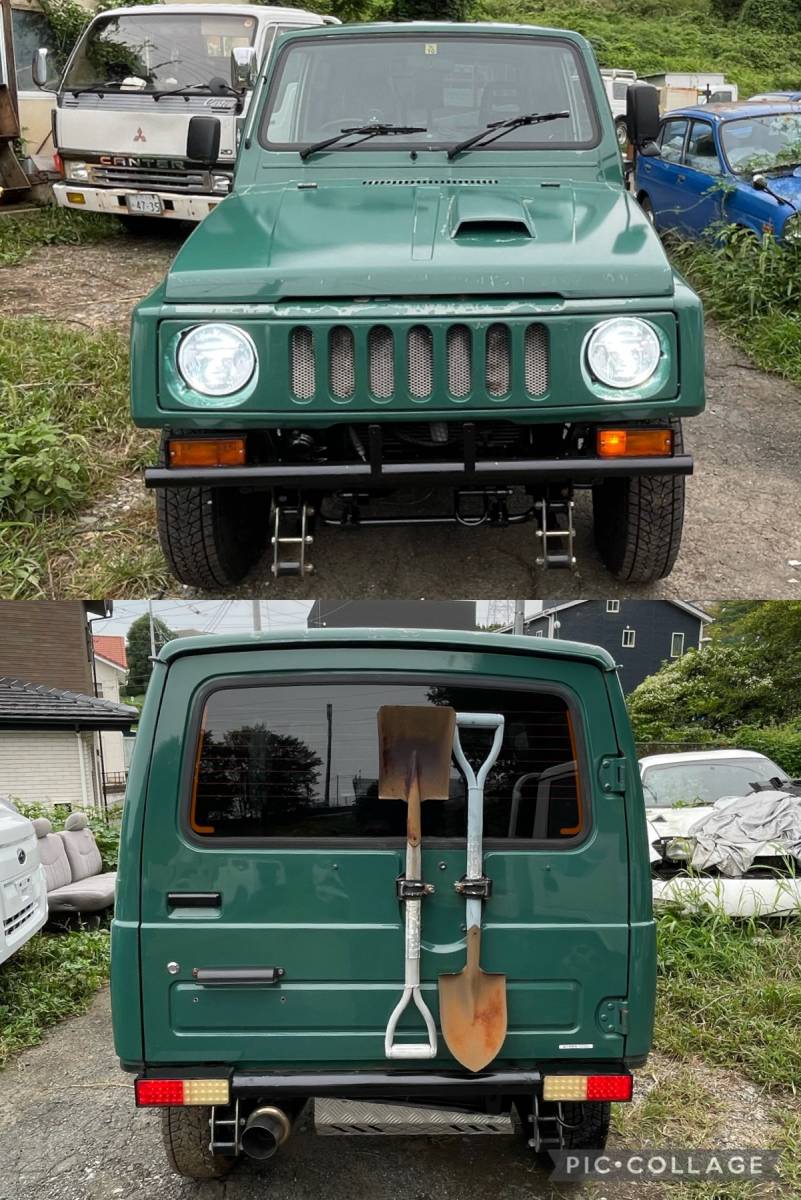 平成6年スズキ ジムニーJA11V改，2人乗り(改)，5速マニュアル，4WD，エアコンあり，タイミングベルト交か換:93400Km，書類有り。