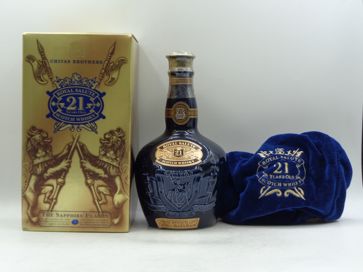 ROYAL SALUTE 21年 ロイヤルサルート 21年 ウイスキー 陶器ボトル 青