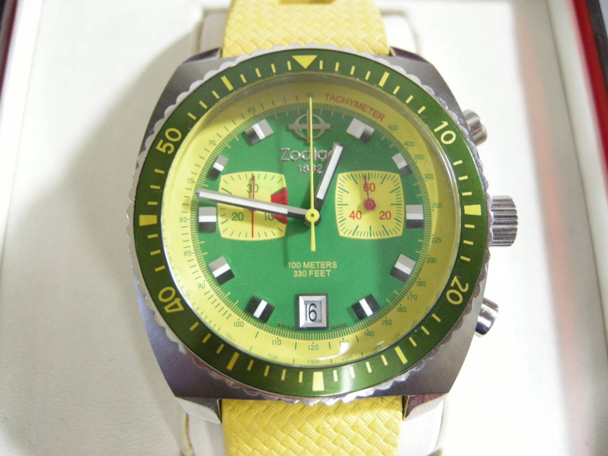 【中古品】ゾディアック 腕時計 スイス製 ZO2241 クォーツ クロノグラフ メンズ ZODIAC