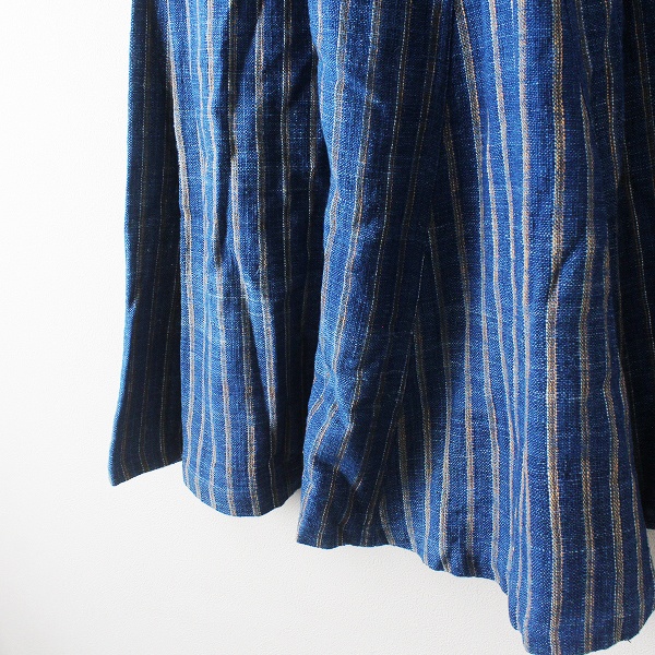うさと usaato 藍染 ロングスカート スリット入り 美品 うさとの服 麻