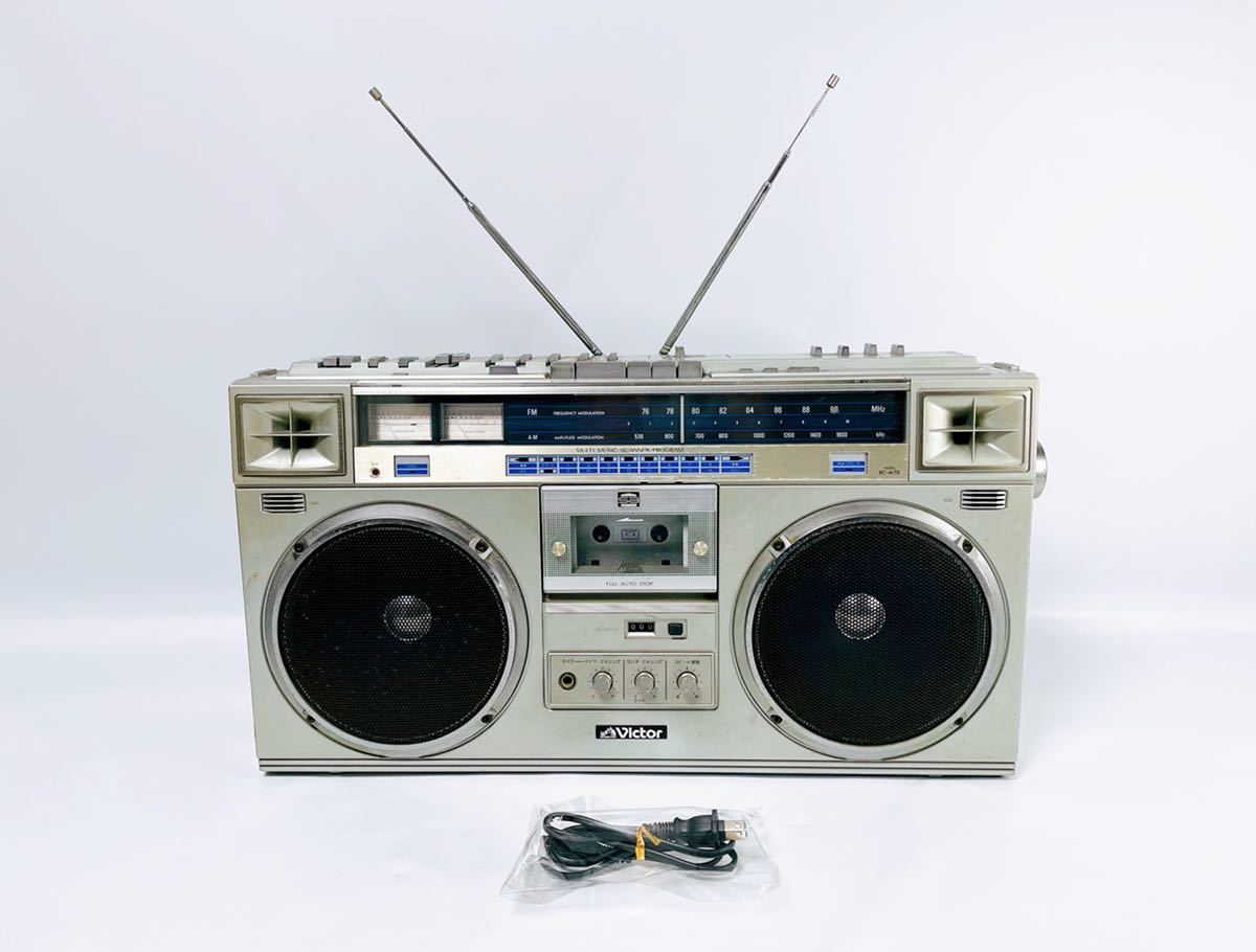 整備品Victor ビクターRC-M70 ラジオFM/AM レトロ□Victor RC-M70 大型ラジカセ FM. AM・カセット□ 昭和レトロ