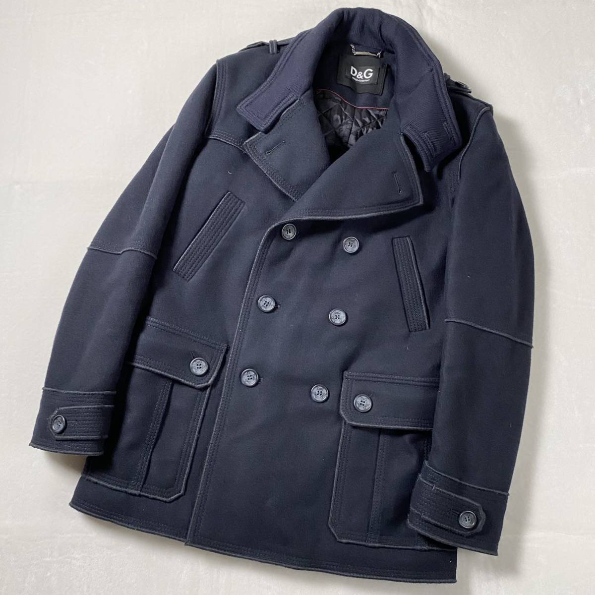 トムブラウン/THOM BROWNE 金ボタンウールメルトンPコート【99】 中古