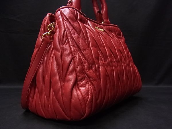 1円 □美品□ miumiu ミュウミュウ マテラッセ ゴールド金具 2WAY 