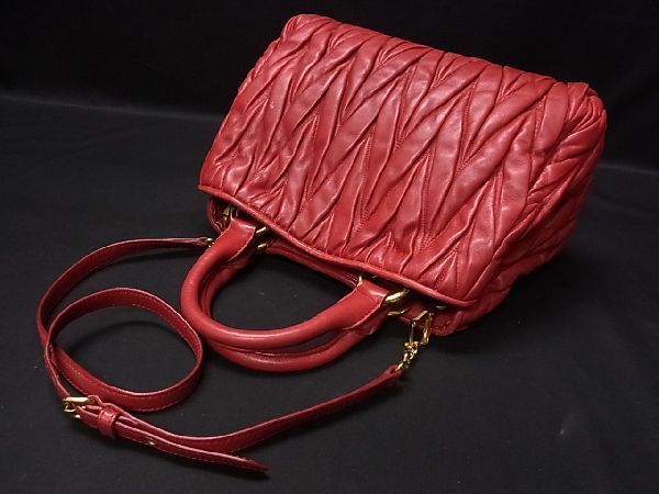 1円 □美品□ miumiu ミュウミュウ マテラッセ ゴールド金具 2WAY 