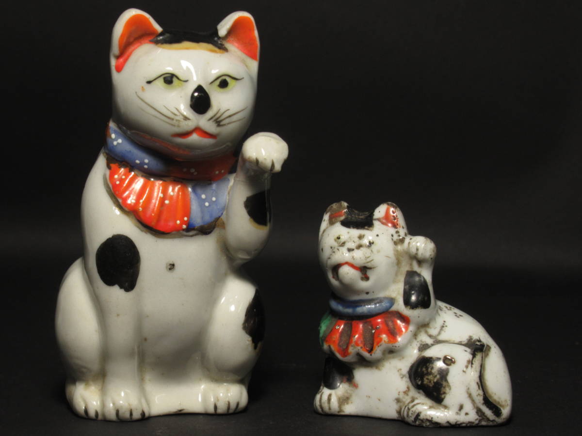 招き猫 縁起物 -招き猫(日本人形)の中古品 昭和レトロ 陶製 公式通販 