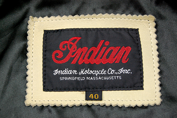 重厚！インディアンモトサイクル Indian Motocycle 牛革 ラインxヴィンテージ加工 ステアハイドレザー UKダブルライダースジャケット 白/40