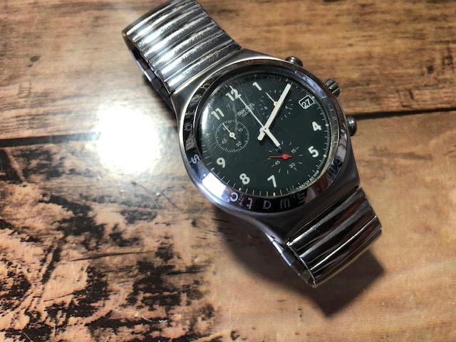 良好程度 レア swatch スウォッチ IRONY CHRONO クロノグラフ デイト 