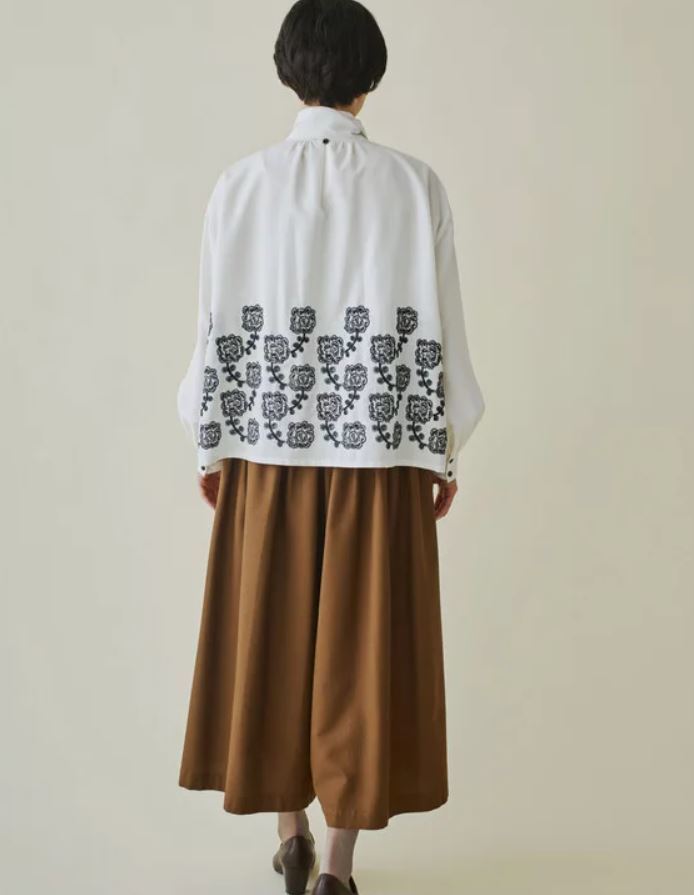 即決 新品タグ付 mina perhonen 2021aw yula ボウタイ ブラウス サイズ 