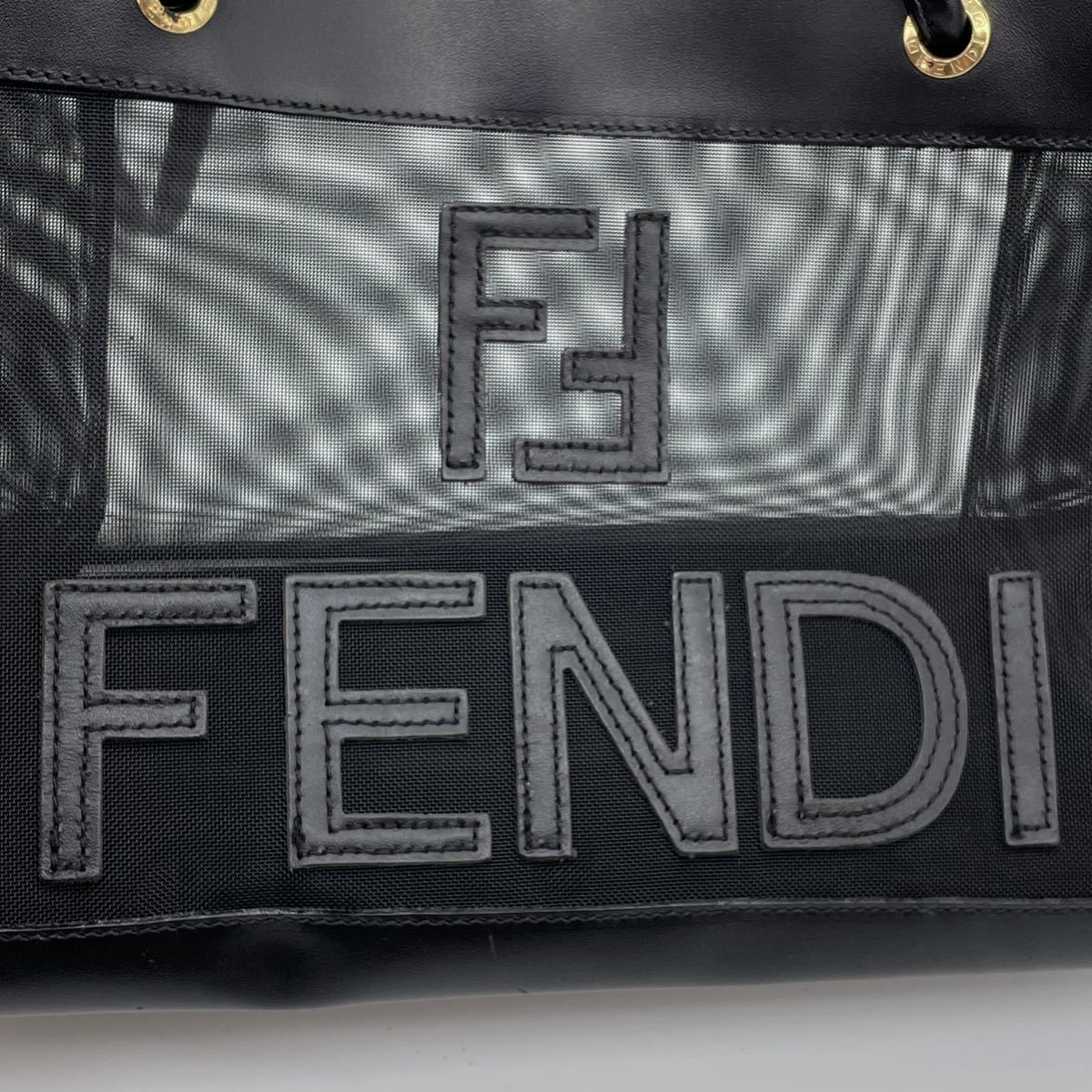 1円～ 極美品 FENDI フェンディ メッシュ トート ショルダーバッグ 