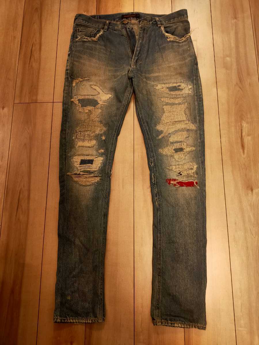 アンダーカバー 68デニム オリジナル ダメージ加工 リメイク メンズL  