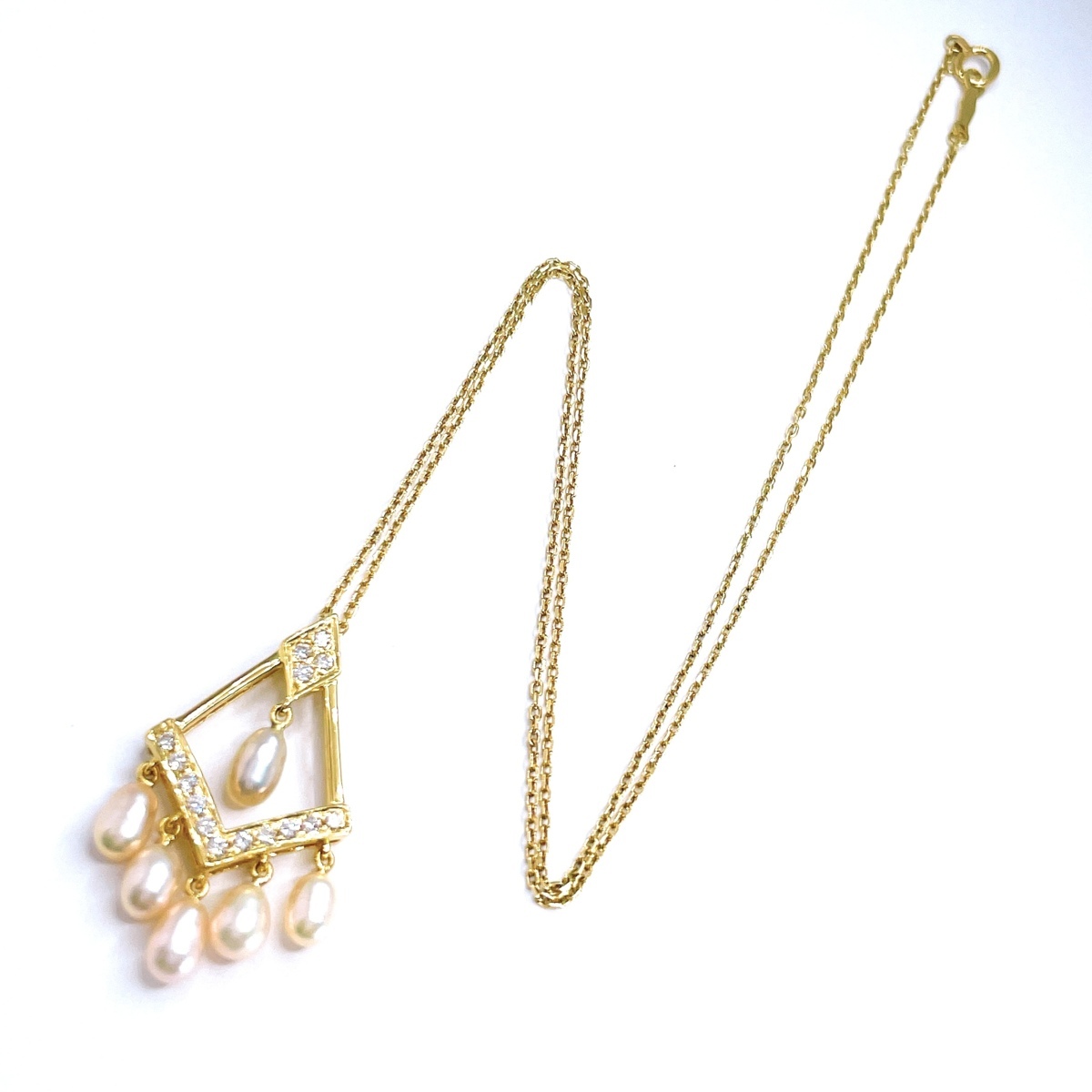銀座SGC】 MIKIMOTO ミキモト K18 ネックレス パール ダイヤモンド 