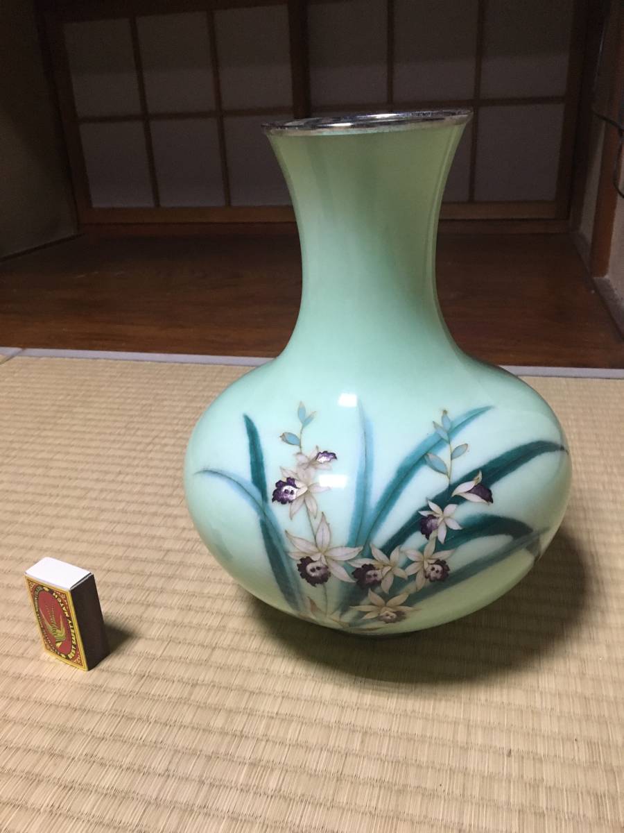 花瓶 七宝焼 中国美術 QY5-151 銅製 古七宝 七宝焼花瓶