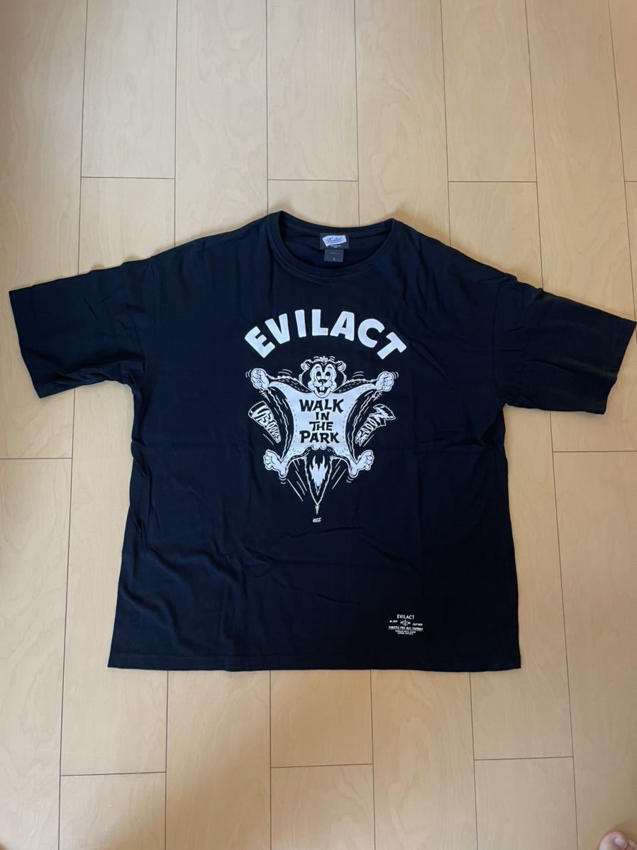 EVILACT イーブルアクト ビッグシルエットTシャツ ブラック Lサイズ 