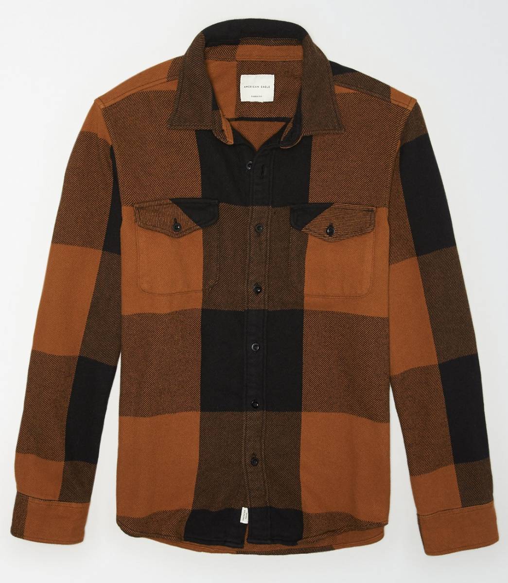 【赤字超特価，正規品】 ラスト AE/アメリカンイーグル / AEシリアスリーソフトフランネルシャツ / Brown / US XXL /(XLサイズ以上)｜売買されたオークション情報、yahooの商品情報をアーカイブ公開 - オークファン 長袖シャツ一般