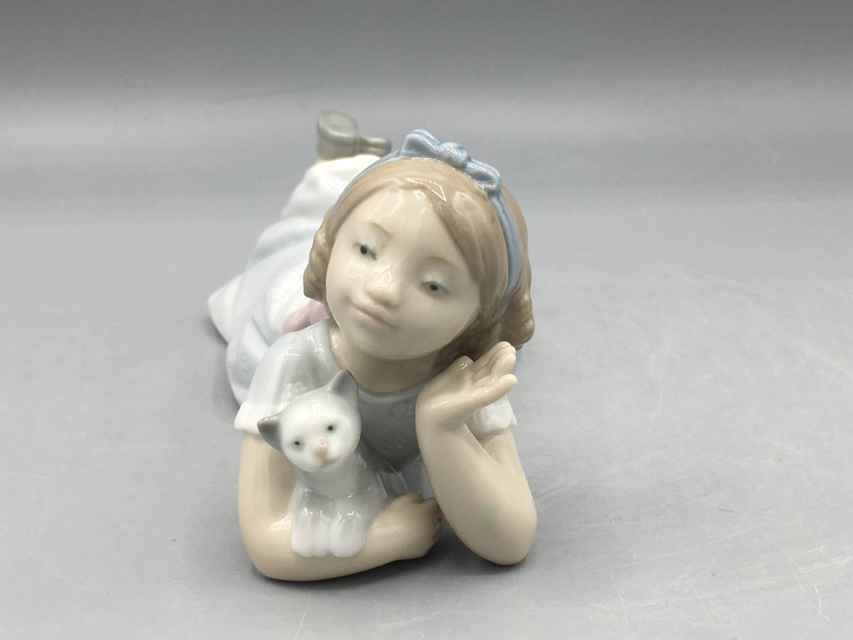 リヤドロ 少女 LLADRO 猫 置物 陶器人形 - 女の子 Yahoo!オークション
