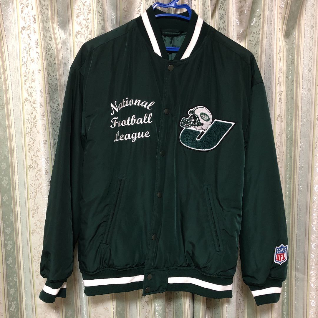 【限定品・新品】NFLニューヨークジェッツ　スタジャン　GUコラボ品　スタジアムジャンパー