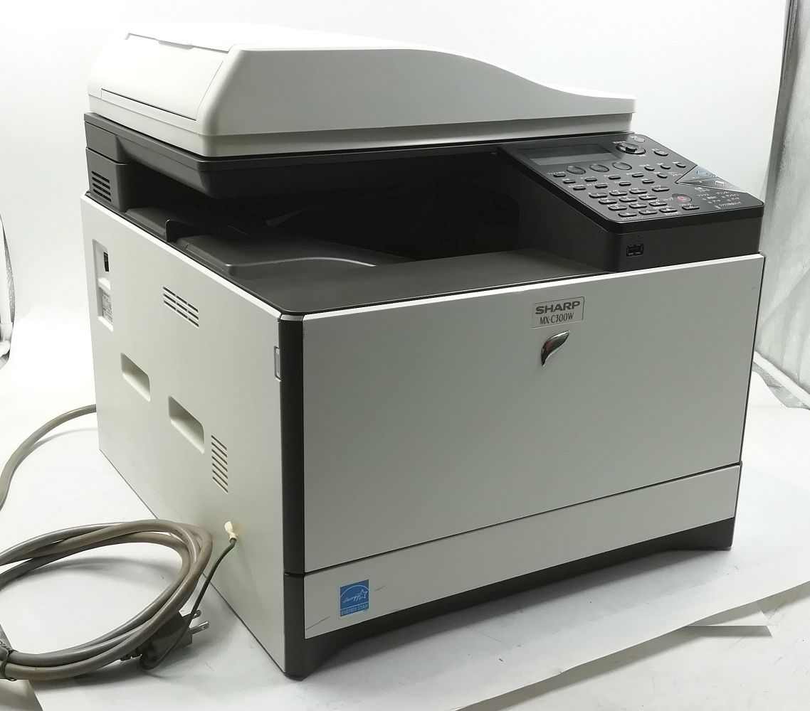 【印刷枚数、2317枚！】【動作確認済】シャープ A4カラーコピー機 複合機 MX-C300W ADF有 SHARP 中古トナー付 1週間保証【H21102504】