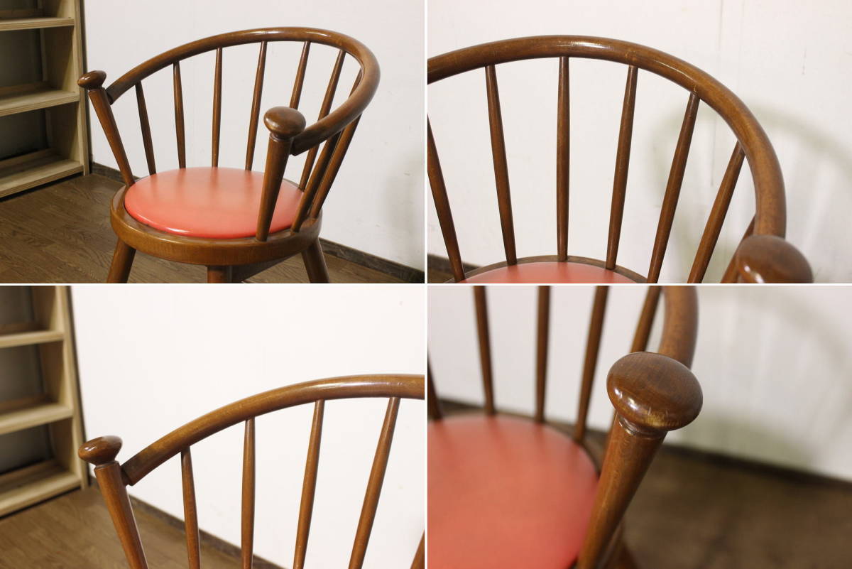 ① 秋田木工 AKIMOKU リペイント ブラック ベントウッドチェア NG