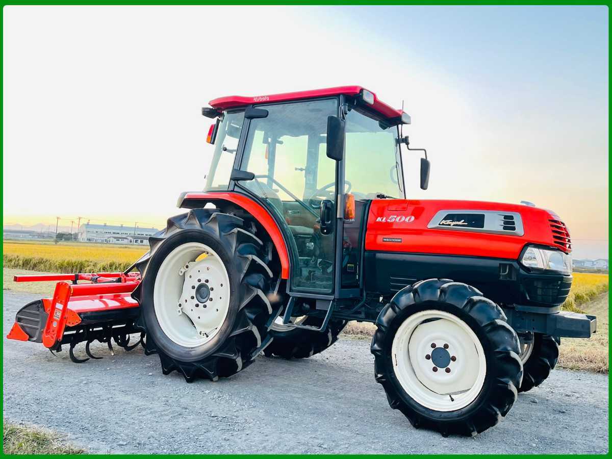 クボタトラクターKL500＊50馬力＊ハイスピード＊688アワー＊クボタ純正ロータリー＊エアコンキャビン＊ラジオ＊パワステ＊4WD _2