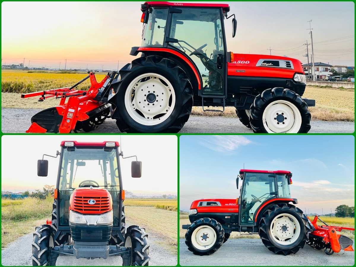 クボタトラクターKL500＊50馬力＊ハイスピード＊688アワー＊クボタ純正ロータリー＊エアコンキャビン＊ラジオ＊パワステ＊4WD _6