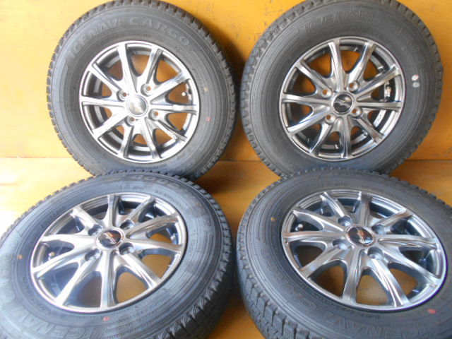 EA4409 アルミ グッドイヤー スタッドレス 145R12 6PR LT 4本セット バリ山 4.00B +42 100