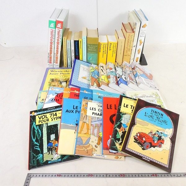 洋書等 36点セット コミック 絵本 タンタン・ノート メモ帳・ディズニー くまのプーさん・他 大量セット 中古 ■GJ079s■