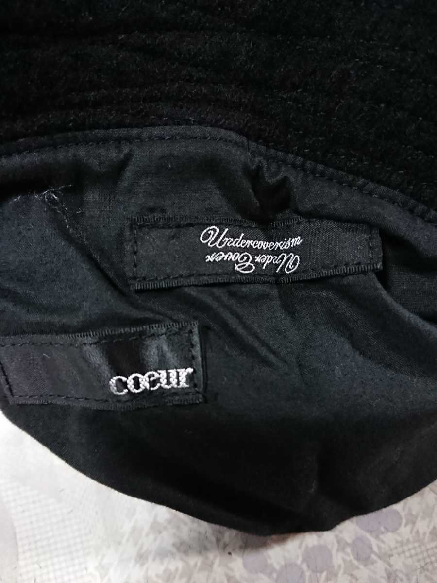アンダーカバー KIJIMA × &frasl;検索用 帽子 2023-24年秋冬ウィメンズ\u0026メンズ Coeur × UNDERCOVER キジマタカユキ ハット 絨毯ウール メンズL 61cm Black アンダーカバー クール バケット