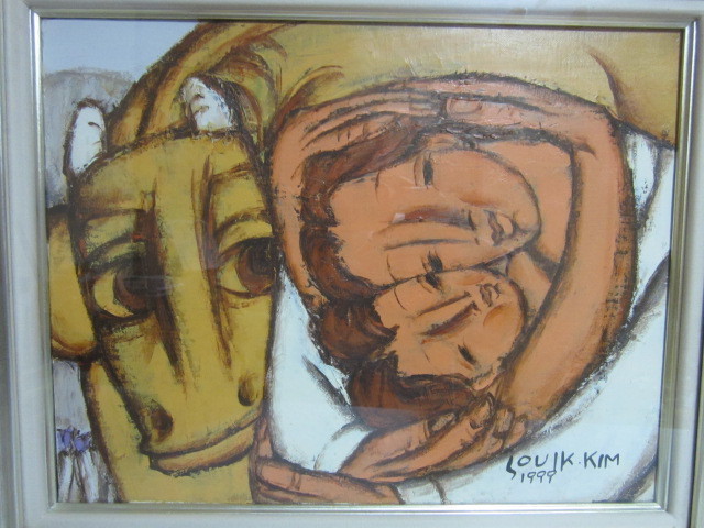 現代美術 金守益(SOUIK KIM) 肉筆原画 【家族】 Japanese