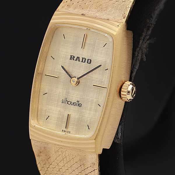 【人気，定番】 1円 稼働 良品 RADO/ラドー シルエット ゴールド文字盤 手巻き レディース腕時計 200A0149971(ラドー)｜売買されたオークション情報、yahooの商品情報をアーカイブ公開 - オークファン ラドー