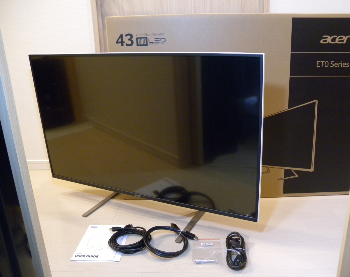 【HOLY様】【Acer】43インチ4K液晶ディスプレイ 中古 Acer43インチ4Kモニター ET430Kwmiiqppx IPS HDR 動作確認済 美品 Acer
