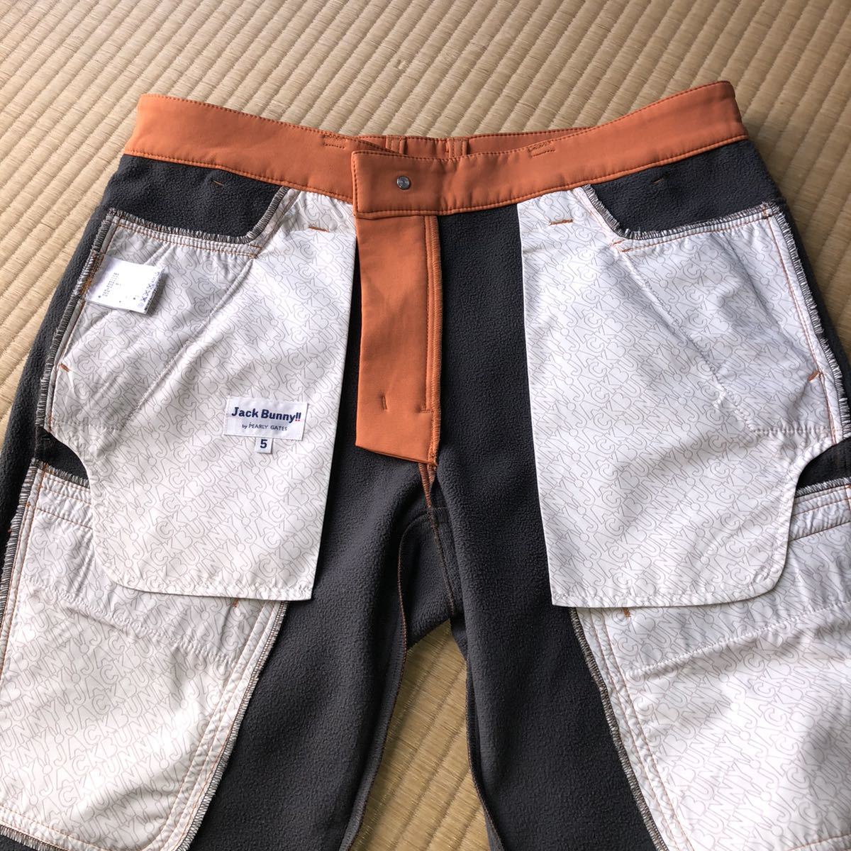 パーリーゲイツ　ジャックバニー　裏起毛　暖かい　パンツ　00サイズ 新品同様 ジャックバニー 裏起毛防風撥水ストレッチ暖パンツ ウエスト