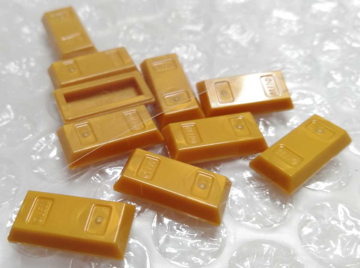 10個 1×2 ゴールドバー タイル パール金 未組立 未使用 LEGO レゴ レゴ 