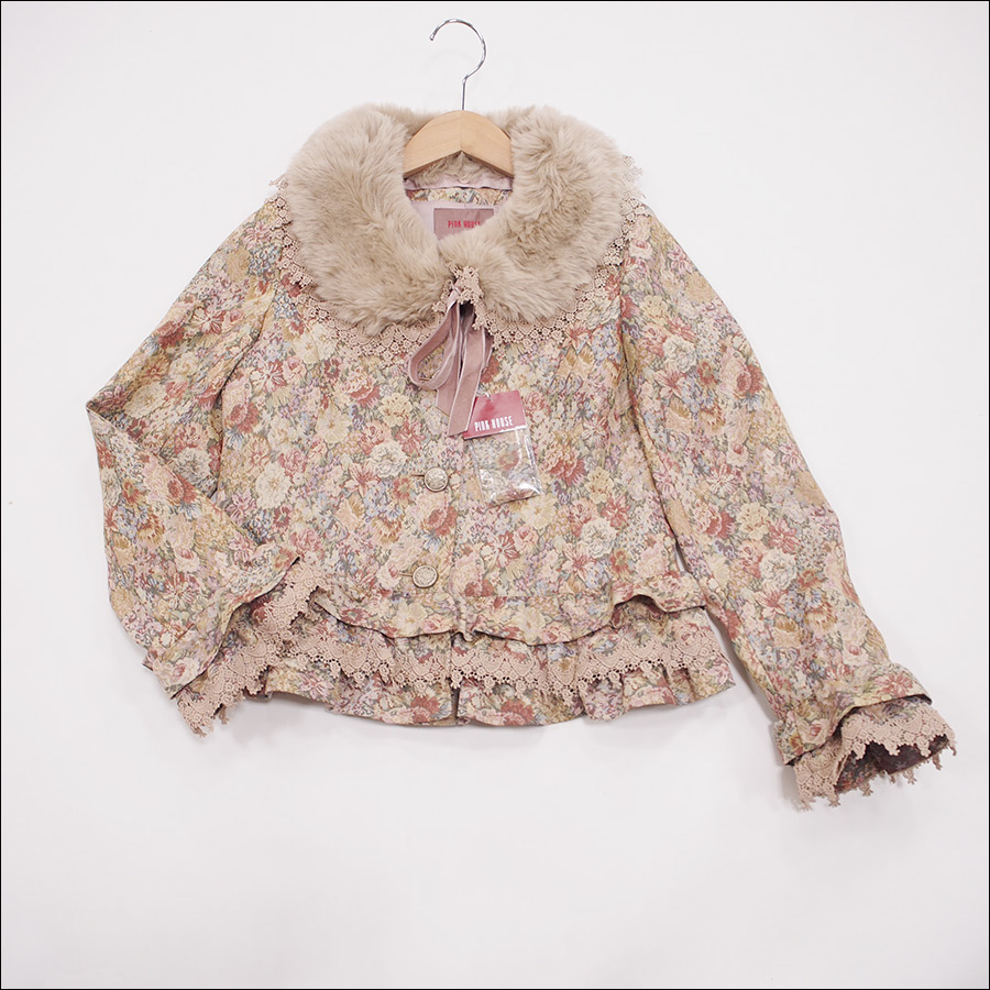 花柄レース刺繍ボレロジャケット - ピンクハウス⁄PINK バラゴブラン織 